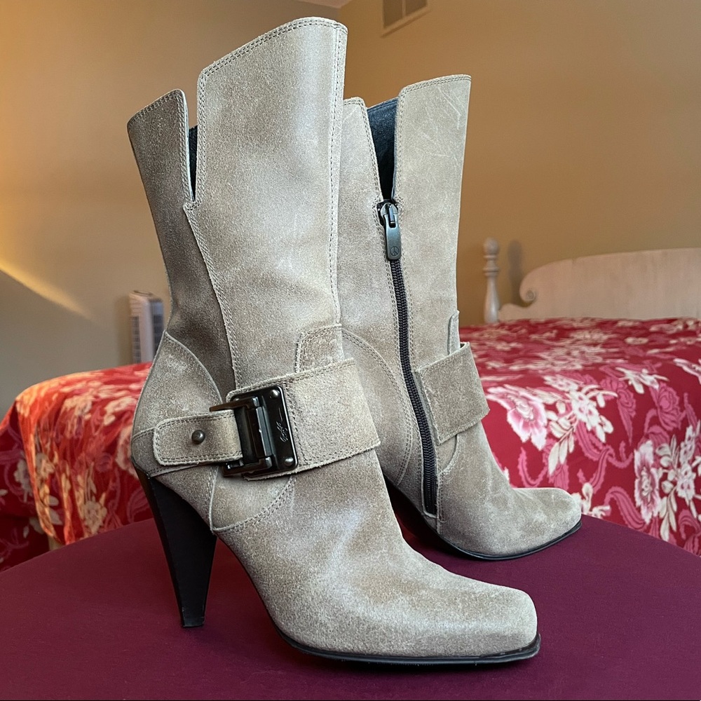 Donald J. Pliner “Bodil” Distressed Italian Leather Mid-Calf Boot, US Size 7M